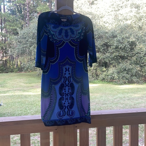 Donna morgan paisley print dress long sleeve size 8 - Picture 1 of 5